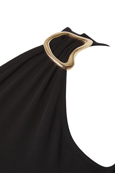 Trendyol Curve Schwarzer Accessoire-detaillierter gestrickter Body in Übergröße TBBSS25CS00004
