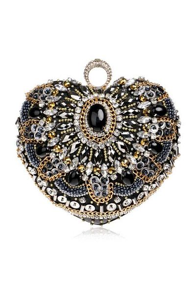 Generic TOEON Fashion Banquet Bag Black/Gold/Silver
