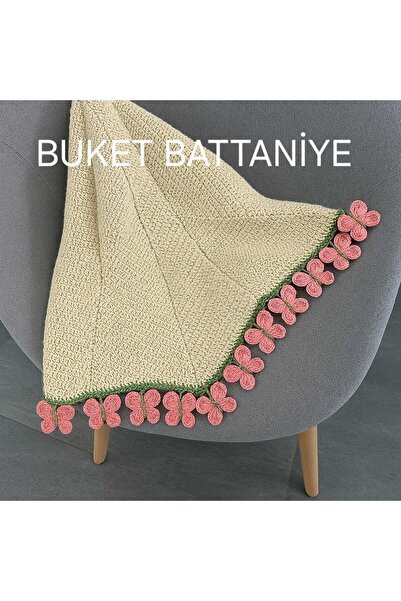 Anelli el yapımı kelebekli battaniye, buket şal , buket battaniye , buket şek...