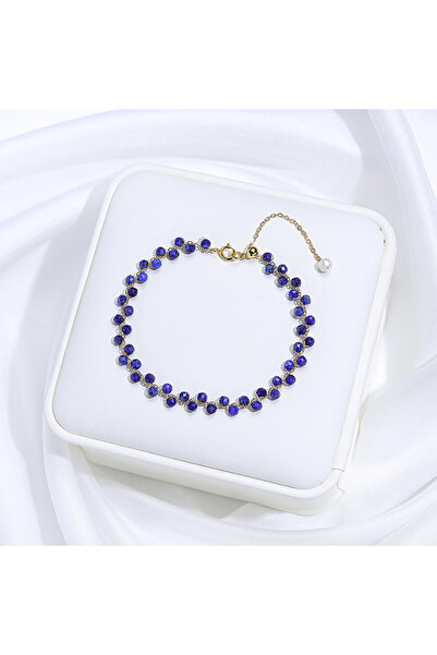 Choice سوار من حجر التورمالين الطبيعي من اللازورد بقطر 3 مم، بطول 16-20 سم، م...