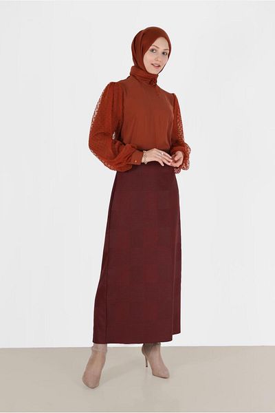 Alvina Fustă clasică cu MODEL CAROURI 60227