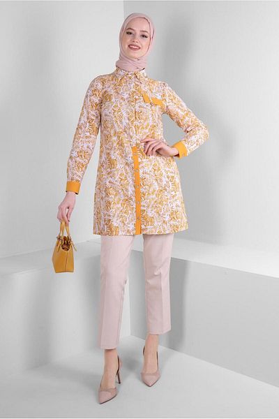 Alvina LEAF PATTERNED SHIRT TUNIC 43609