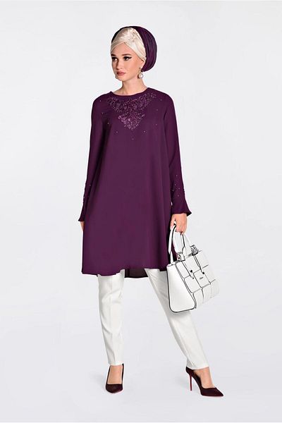 Alvina Güpür Ve Bead Detail Tunic 4239