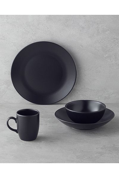 English Home Set de vesela din ceramică Hecha, negru, 4 bucăți