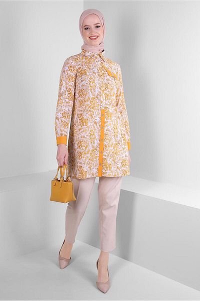 Alvina LEAF PATTERNED SHIRT TUNIC 43609