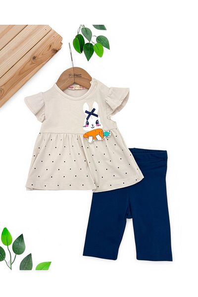 voyyo kids baby Rabbit and Carrot Detailed Lycra Flexible Tights Suit for Age Range 3-6-9-12-18 Months