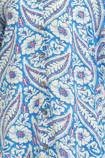 TRENDTESETTÜR Γυναικείο πουκάμισο με μπλε σχέδιο Tunic T 3058