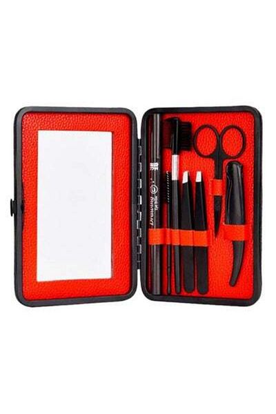 HALAMODO 7-Piece Steel Eyebrow Scissor Utility Tool Set Black