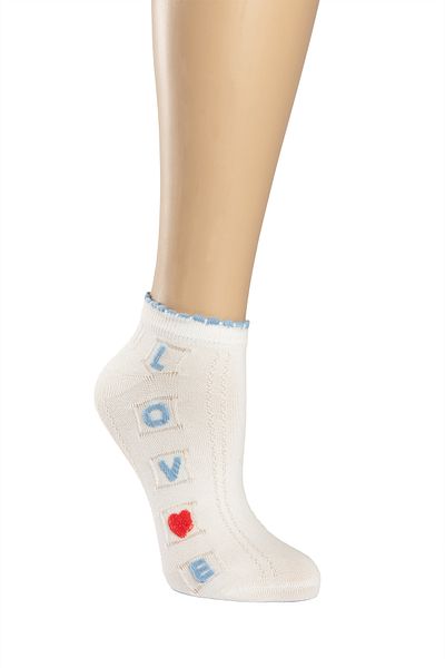 SUWEN Love Picot Booties Socks