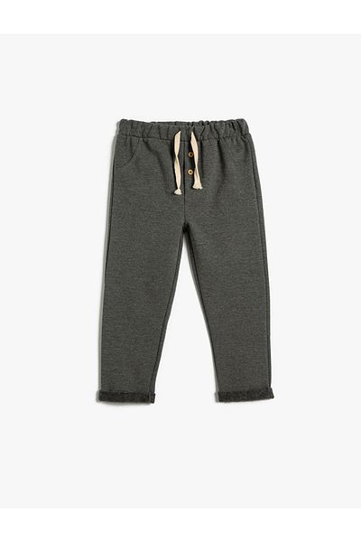 Koton Sweatpants Tie Waist Cotton Raised