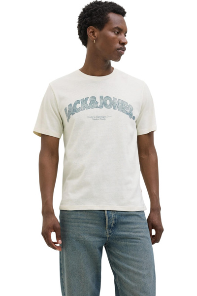 Jack & Jones Tricou JACK &JONES Almeria Bold Branding - 12276962-Alb antic