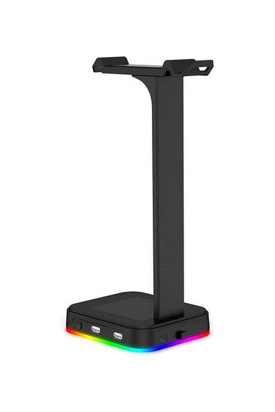 Generic RGB Gaming Detachable Headphone Holder Black