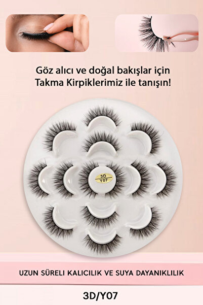 kendinyaphobi 7 Çift Kirpik Doğal Ipek Yoğun Hacimli 3d-07