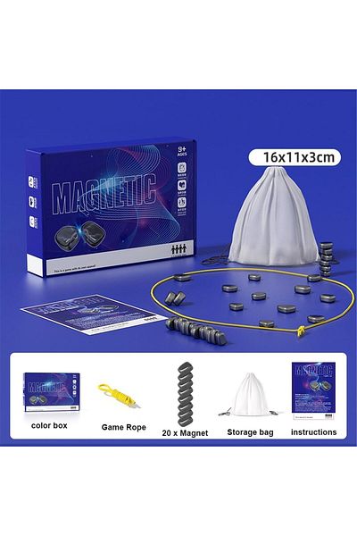 fulina Magnetic Chess Game, Rope + 20 Pieces, Player Party Travel Fun Game, Great Gift for Adults