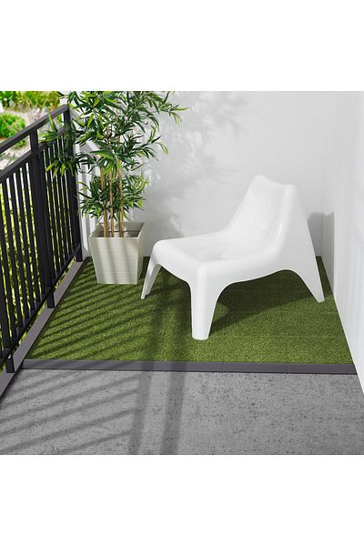 IKEA RUNNEN Edging strip, outdoor floor decking, dark grey, 4 pack