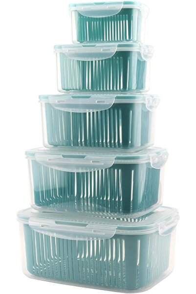 Arabest 5 Pack Fridge Storage Containers,Plastic Food Containers with Lids for Freezer, Cabinets, Pantry