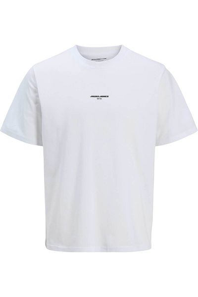 Jack & Jones Tricou JACK &JONES Lido AOP Back Print - 12276629-Bright White