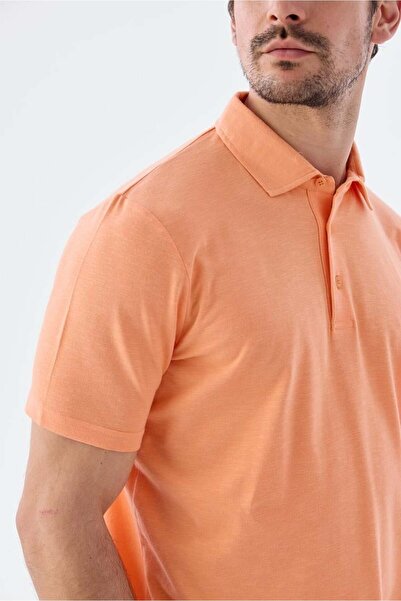 Jakamen Slim Fit Polo Neck T-Shirt with Puppy Mouth Button Detail