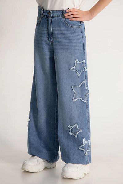 DMB BOYS & GIRLS Star Detailed - Girl's Wide Leg Jeans