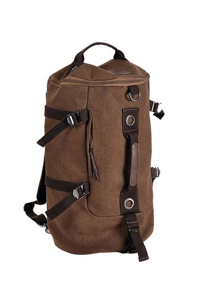 Generic Zipper Closure Duffel Bag Brown