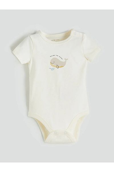 LC Waikiki Lcw Baby Ecru Organic Fabric Baby Boy Snap Body and Leggings 2-Pack