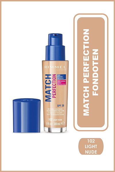 Rimmel Match Perfection Fondoten No:102 Light Nude