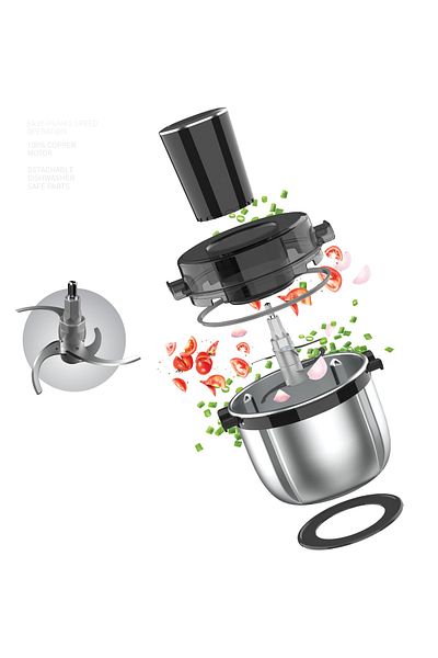 CLIKON 2-Speed Multi Chopper, 2L Jar, Stainless Blades, 350W, Ideal for Fruits & Veg