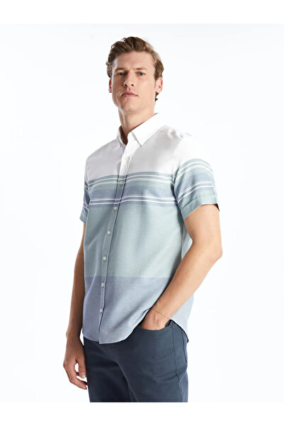 LC Waikiki Regular Fit Kısa Kollu Çizgili Erkek Gömlek