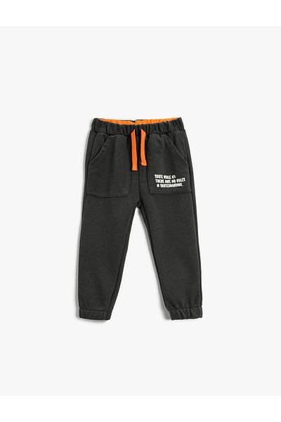 Koton Cotton Jogger Sweatpants - Pockets and Waist Ties