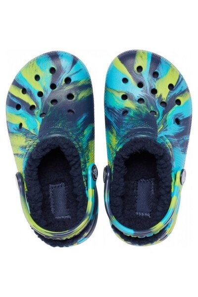 Crocs Saboti classic marbled lined kids - navy/multi