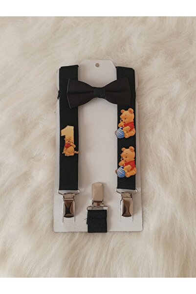 Bambinoo Winnie The Pooh 1 Yaş Konsept Askı Papyon Özel Gün Doğum Günü Pantol...