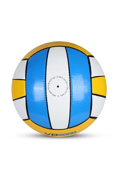 Nivia PU-5000 Volleyball | Yellow&Blue | Size 4 | Hand Stitched, 32Panel,Universal Design, Air Retention