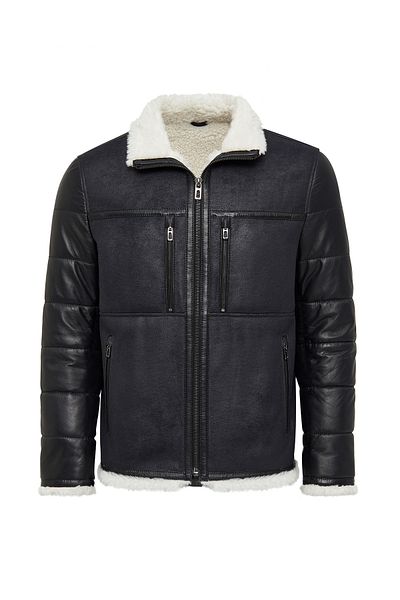 Derimod Zermatt Men's Black Teddy Coat 24Wgd6556Ff