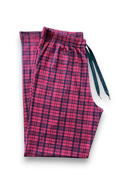 FORMO Men's Red Plaid 100% Cotton High Quality Comfortable Pajama Bottom