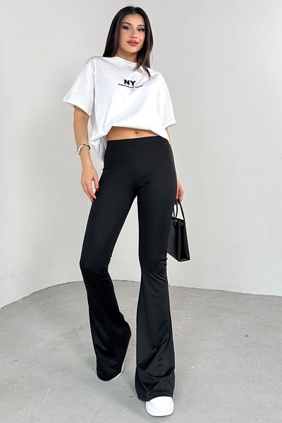 Cappmoda Pnt-07412 Black Diver Fabric Spanish Pants