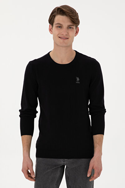 U.S. Polo Assn. Pulover negru basic pentru bărbați 50288880-VR046