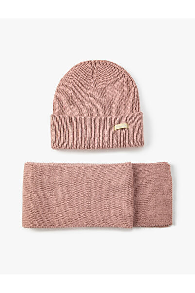 Koton Eșarfă Beretă Set Tricotaj Etichetă Detaliată 2 Piese