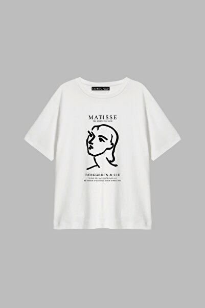 CİNEMA MODA Matisse Štampano opuštena bijela ženska majica
