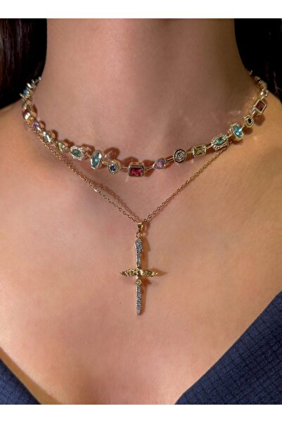 h&b design jewel Renkli Taşlı Kolye