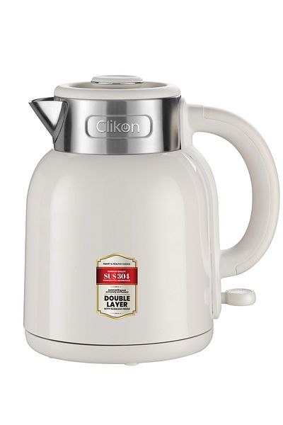 CLIKON Double wall design, faster boiling, insulated, safe, 1.7L capacity, sleek design.