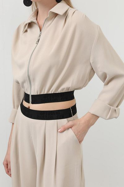 Soul 32145 Pleated Rubber Detailed Jacket