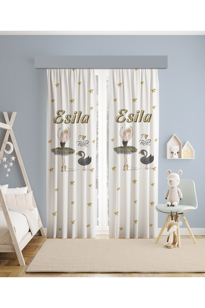 MEKTA HOME CAMERA BEBEUI ȘI COPIILOR Perdele de fundal cu 2 aripi cu model ba...