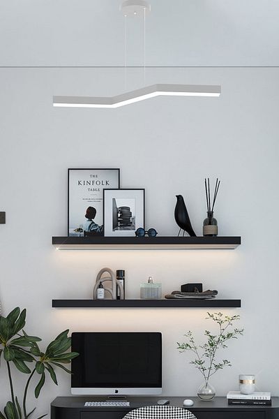 Hegza Lighting Modern Pendant Led Chandelier - Gray Case 4000K Light Color - for Hall and Living Rooms