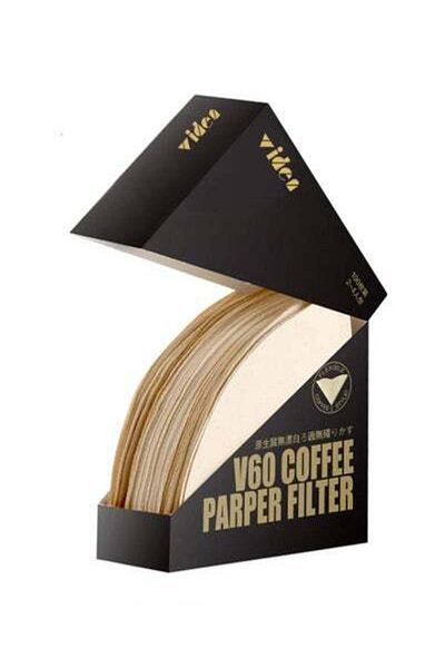HALAMODO 100-Piece Unbleached Disposable Coffee Filter Paper Beige 13.4x10.2centimeter