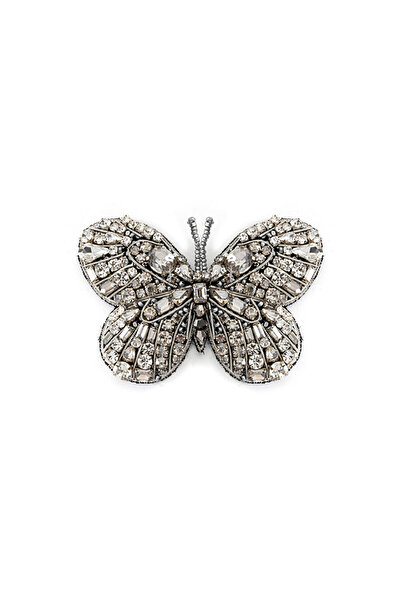 Machka Kristal taşlı kelebek broş