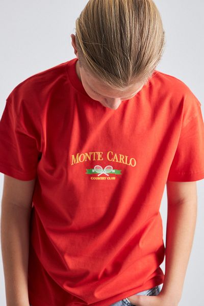 The Champ Clothing تي شيرت للأطفال مقاس كبير مطبوع عليه Monte Carlo Country Club مصنوع من القطن بنسبة 100%