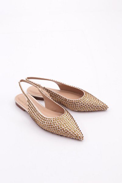 DGN Women's Ballerinas Gold Gold Stone 41521085