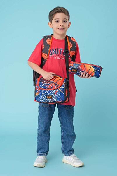 Wia Set de 3 genți de școală cu tematică baschet pentru băieți