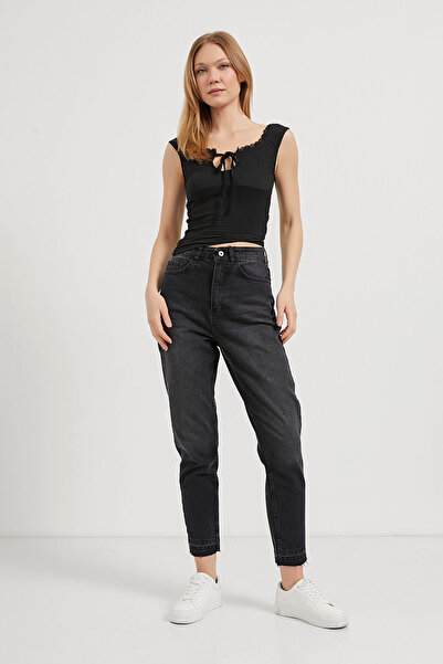 Arma Life Women's Mom Denim High Waist Anthracite Jeans