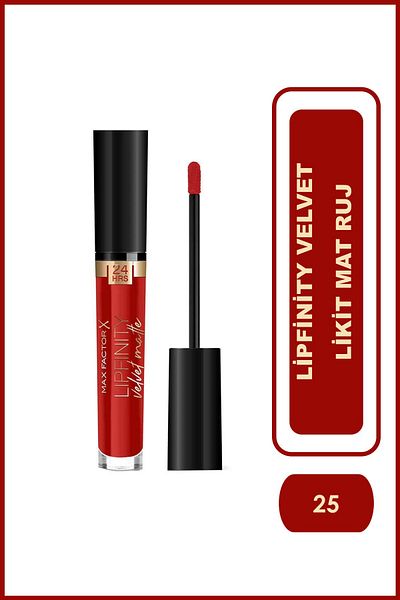 Max Factor Lipfinity Velvet Liquid Matte Lipstick 025 Red Luxry 3.5 ml 17v
